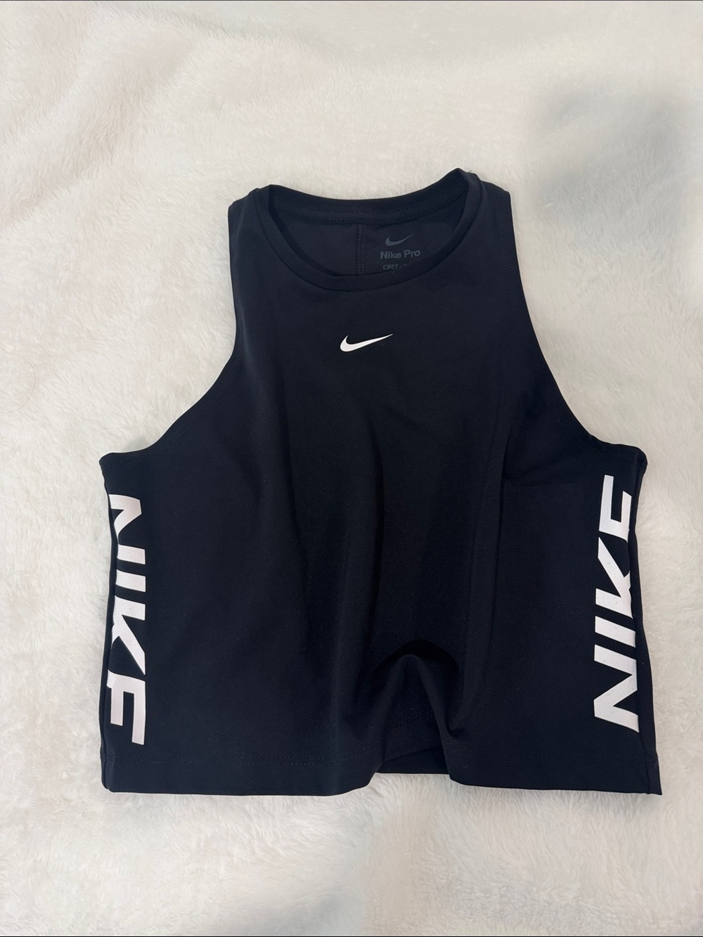 Nike Black Men’s Swim Tank with White Logos